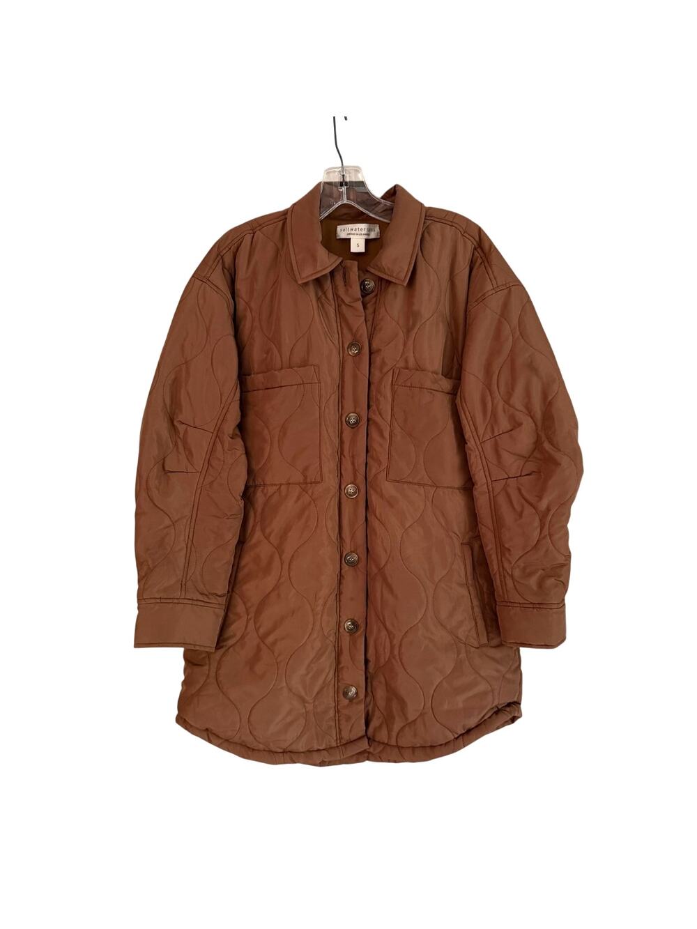 Title: Saltwater Luxe Brown Quilted Shirt Jacket Small Lightweight Puffer Coat
